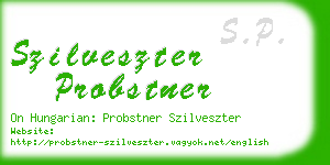 szilveszter probstner business card